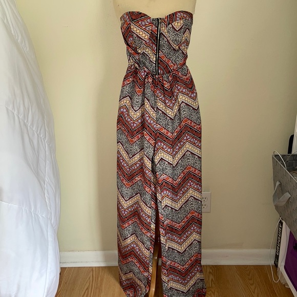 Pants - Tribal Print Sleeveless Jumpsuit